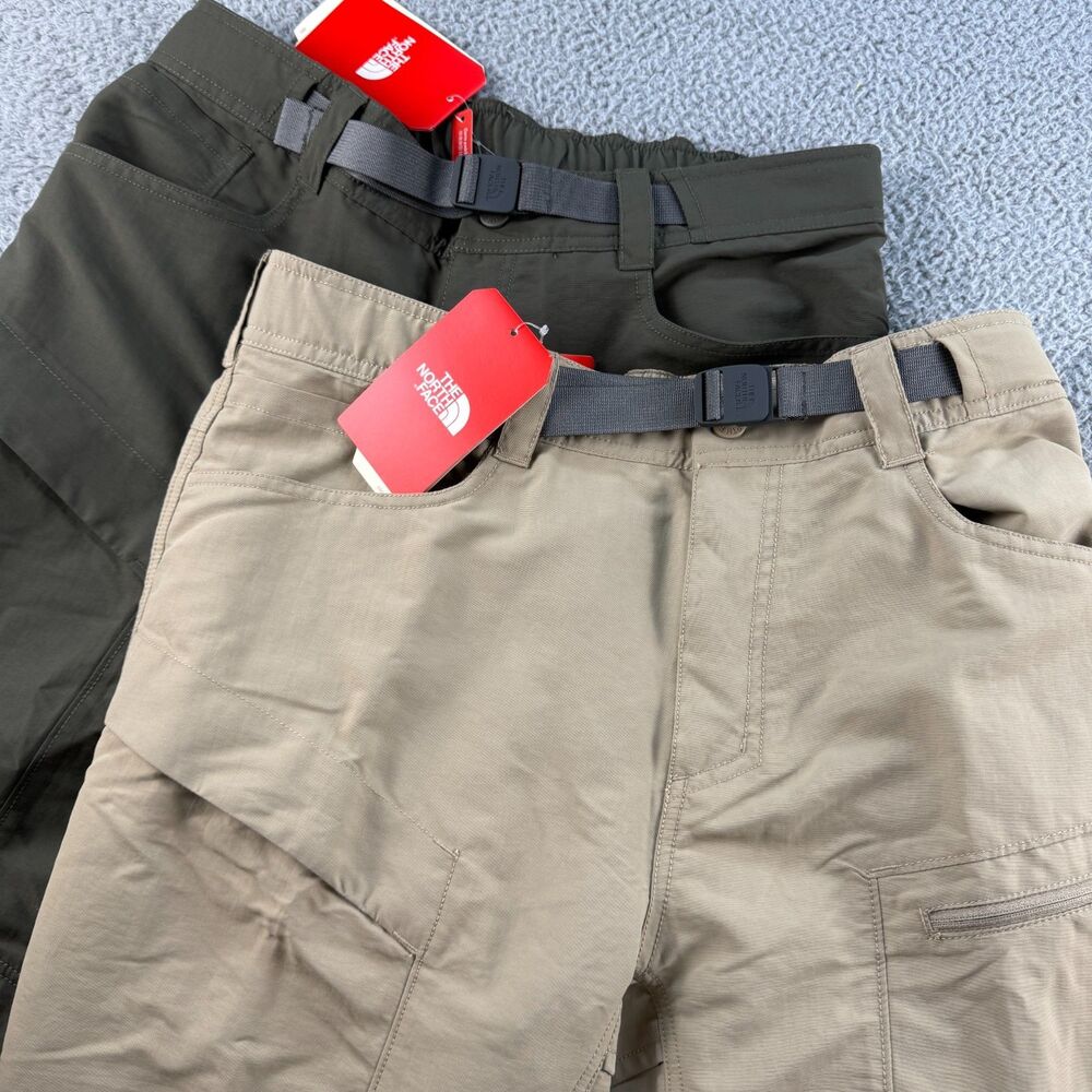 Lot of 2 The North Face Paramount Trail Convertible Pants Mens Medium Green Tan